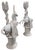 Neoclassical Vintage Ceramic Rearing Unicorn and Leaf Pillar Candleholders For Sale - Image 3 of 12