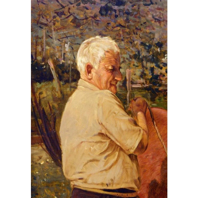 Mid-Century Modern Armando Romano, Figures, Oil on Board, 1980s, Framed For Sale - Image 3 of 11