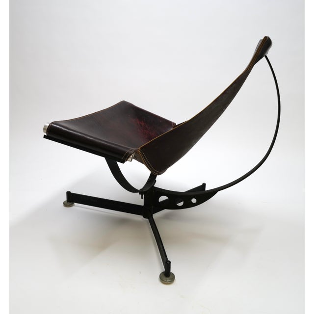 Mid 20th Century Mid 20th Century Steel and Leather Lounge Chair by Max Gottschalk For Sale - Image 5 of 12