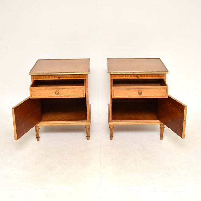 Antique Satinwood Bedside Chests, 1900s, Set of 2 For Sale - Image 3 of 15
