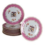 1830 Rockingham Porcelain Dinner Plates, Earl of Derby Coat of Arms - Set of 12 For Sale