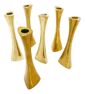 Vintage Brass Candlesticks from BCA Eskilstuna, 1960, Set of 6