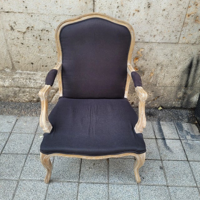 19th Century Louis XV Provençal Queens Chair in Oak and Upholstery, France For Sale - Image 4 of 18