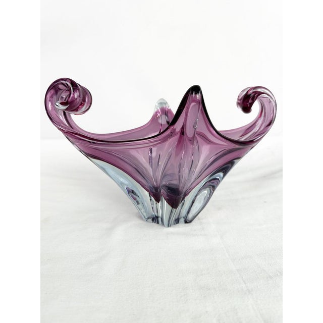 Mid-Century Modern Sommerso Art Glass Sculptured Bowl by Cristallo Venezia, 1960 For Sale - Image 4 of 18