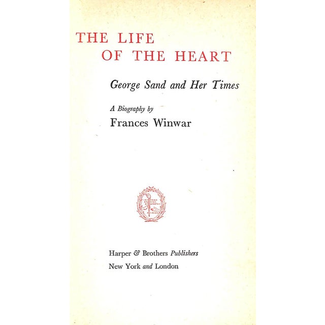 WINWAR, Frances [312] pp. Harper & Brothers Publishers 1945 8 3/4" x 5 1/2" Amantine Lucile Aurore Dupin (1 July 1804 – 8...