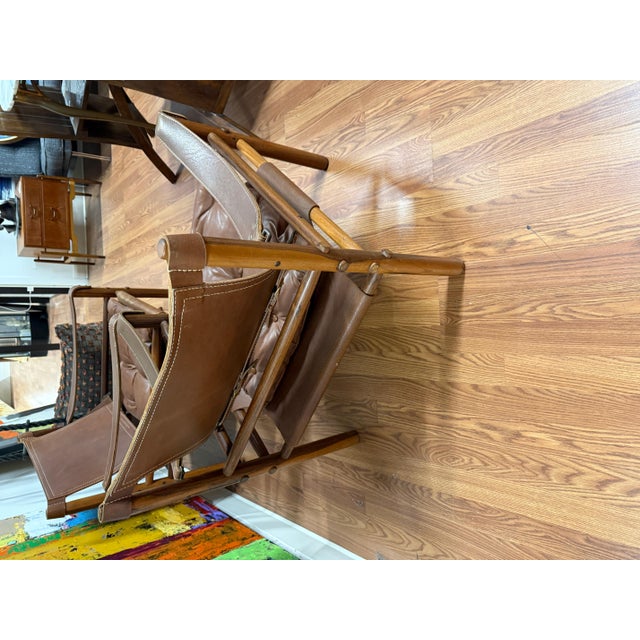 Nice Clean Pair of 1970’s Attributed to Arne Norell Sirocco Chairs in Brown Leather & Rosewood For Sale - Image 13 of 18