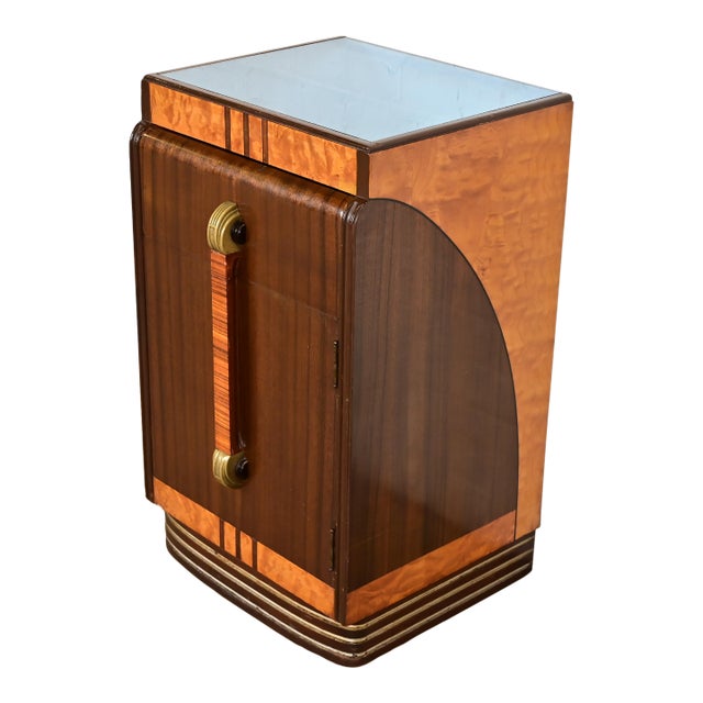 Leo Jiranek for Grand Rapids Furniture Art Deco Walnut and Burl Wood Nightstand, 1930s For Sale