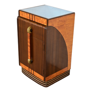 Leo Jiranek for Grand Rapids Furniture Art Deco Walnut and Burl Wood Nightstand, 1930s