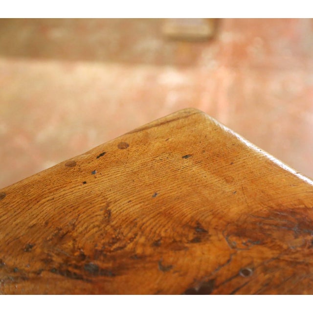 19th Century French Louis XIII Oak Refectory Monastery Table With One-Board Top For Sale - Image 9 of 9