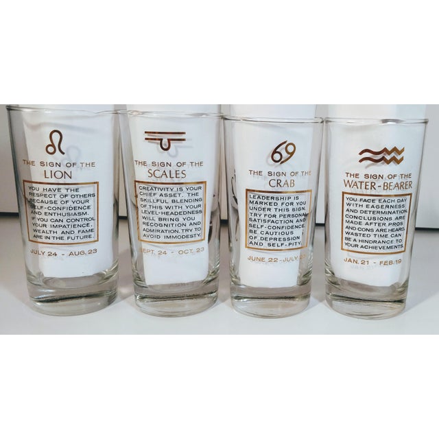 Vintage Gold Astrology Zodiac Sign Glasses Set of 12 Chairish