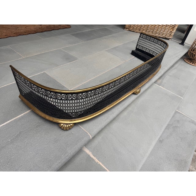 Beautiful Brass and Iron Fireplace Fender