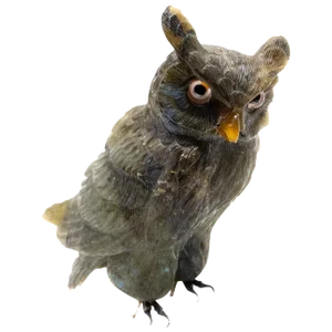 Vintage Hand Carved Stone Owl Figurine