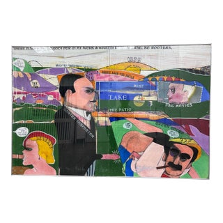 Richard Merkin "An Evening With Adolphe Menjou" Mixed Media Art Work, Framed For Sale