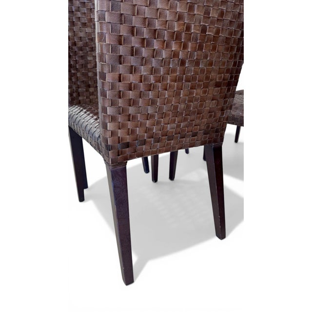 Italian Leather Dining Chairs by Stone International, Set of 8 For Sale - Image 12 of 15