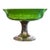 1940s Alvin Sterling Silver & Green Crystal Compote For Sale