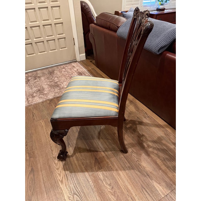 Kindel Furniture 1980s Kindel Mahogany Chippendale Style Dining Chair For Sale - Image 4 of 7