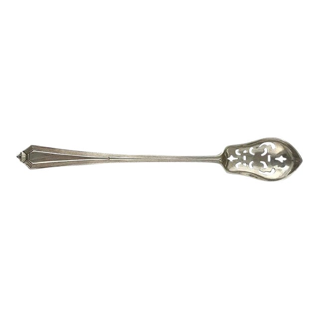 1910s English Sterling Silver Serving Spoon For Sale