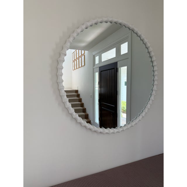 Oly Studio, CLYDE ROUND MIRROR FROST WHITE cast resin frame, frost white Dimensions52” diameter x 2.5”d msrp:$2,630