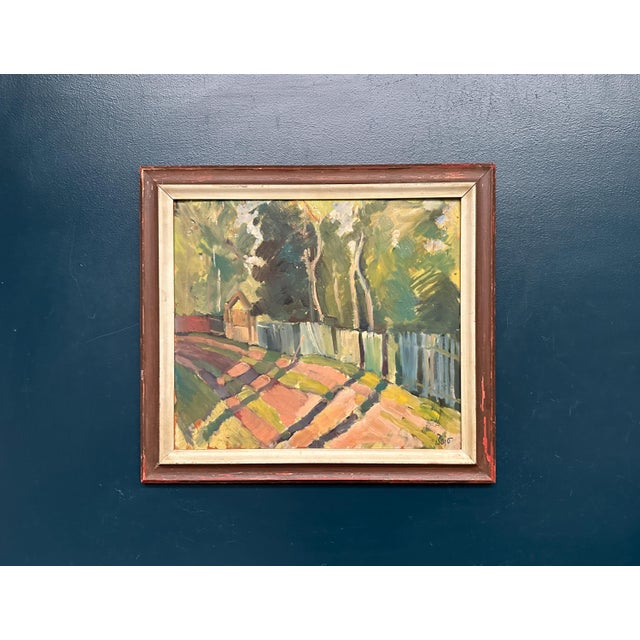 Bajo, Landscape with Fence, 1960s, Oil Painting on Panel, Framed For Sale - Image 11 of 16