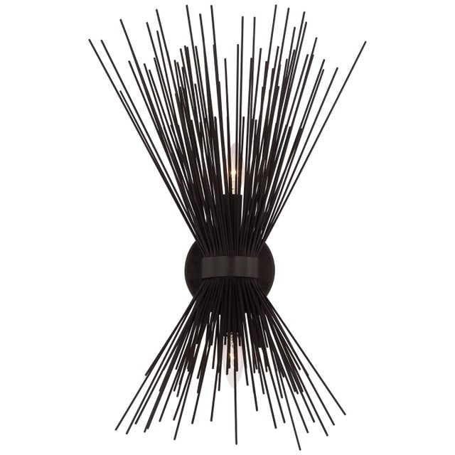 Kelly Wearstler for Visual Comfort Signature Strada Medium Sconce in Aged Iron For Sale