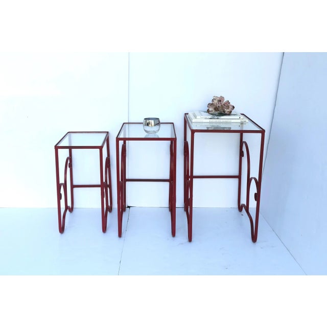 Nesting End Side Drinks Tables Outdoor Garden, Set of 3 For Sale - Image 9 of 12