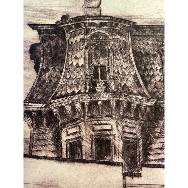 Connecticut artist Raffael DiLauro "American Skyline" etching on paper, pencil singed and marked as an AP. DiLauro ran...