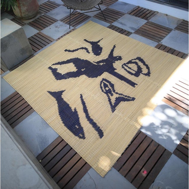 Figurative Fiber Art Rug by Meriem Bouderbala – Handwoven Tunisian Wall Art, Indoor Outdoor For Sale - Image 10 of 10