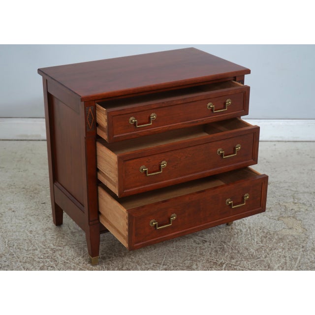 Traditional Stickley Cherry 3 Drawer Nightstand For Sale - Image 3 of 18