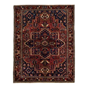 1960s Vintage Persian Bakhtiari Handmade Navy Blue Medallion Wool Rug