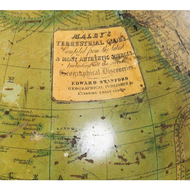 Antique Victorian Terrestrial Table Globe from Malbys, 19th Century For Sale - Image 5 of 18