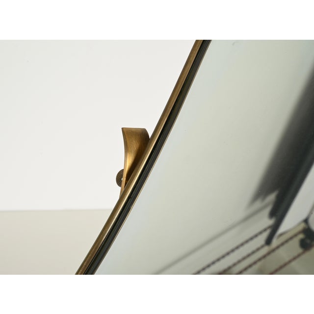 Brass Adjustable Table Mirror attributed to Gio Ponti for Fontana Arte, Italy, 1940s For Sale - Image 10 of 17