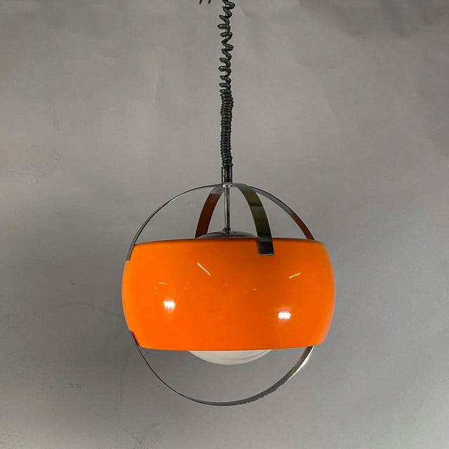 Space Age FHD00480-1 Spherical Orange Chandelier with Chrome Accents, 1970s For Sale - Image 15 of 18