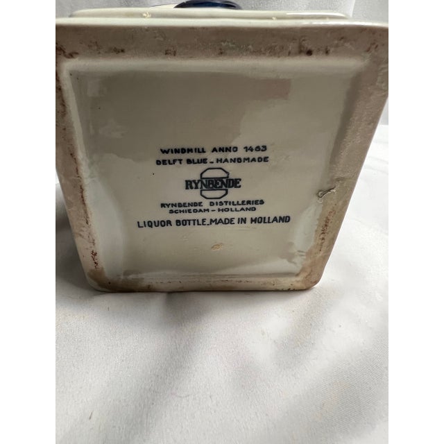 Ceramic Old Rynbende & Sons Delft Blue Spinning Windmill Music Box For Sale - Image 7 of 10