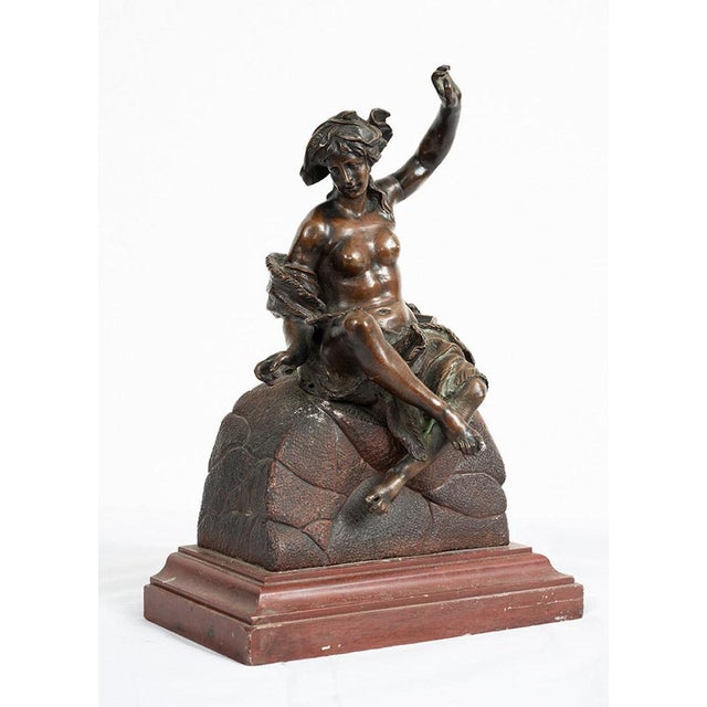 An antique French Napoleon III-era sculpture in patinated bronze dating from the second half of the 19th century. The...