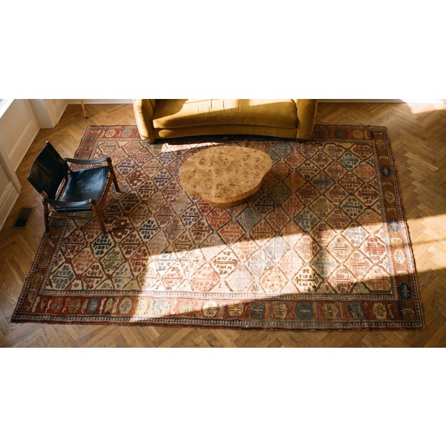 1870s Ivory Tribal Shrub Antique Nw Persian Bakshaiesh Rug 9' X 13'2" Hand Knotted Wool Carpet For Sale - Image 18 of 18