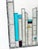 Vintage Teal Geometric Stained Glass Window Panel For Sale - Image 4 of 10