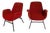 Mid-Century Red Fabric Armchairs in style of Alvin Lustig, 1970s, Set of 2 For Sale