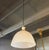 Art Deco Antique Early 20th Century Scalloped Milk Glass Dome Pendant Light For Sale - Image 3 of 7
