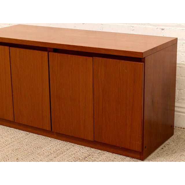 Chocolate Vintage Mid Century Four Door Credenza For Sale - Image 8 of 12