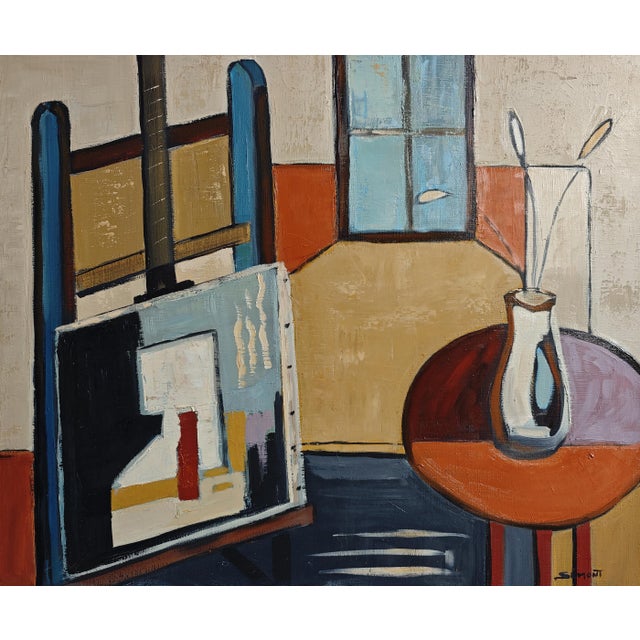 Lumière d’atelier is an original oil painting by French artist Sophie Dumont, created in 2025. An easel and canvas occupy...