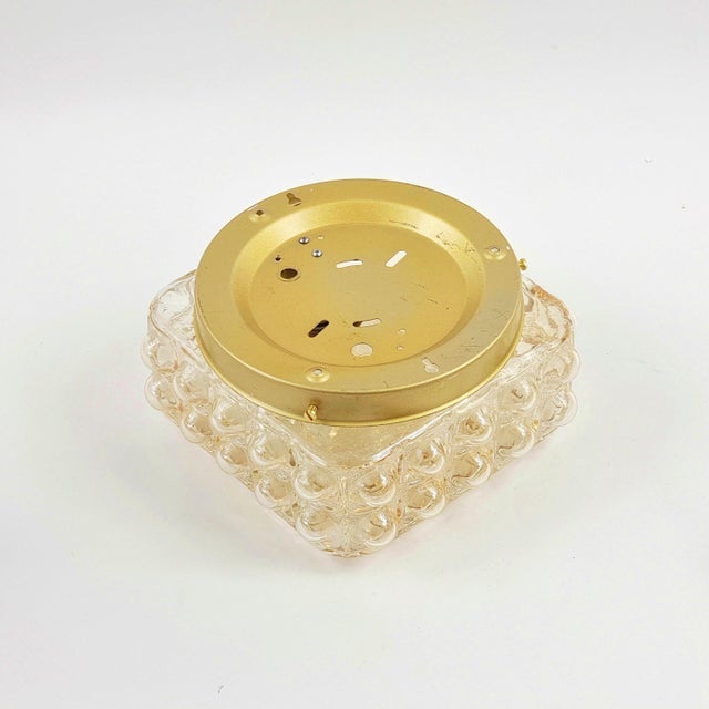 Amber 1970s Mid-Century Modern Amber Bubble Glass Wall Light by Helena Tynell for Limburg, Germany For Sale - Image 8 of 9