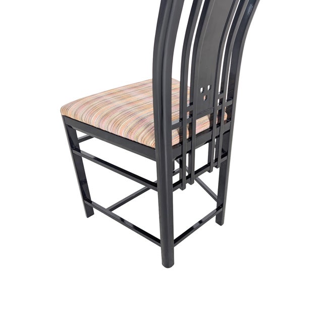 Chairs in Black by Umberto Asnago for Giorgetti, Italy, Set of 4 For Sale - Image 9 of 11
