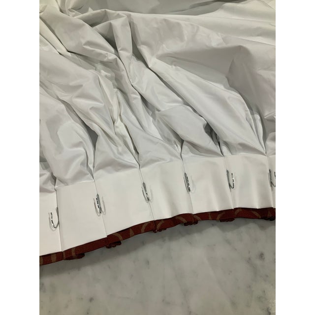 2020s Pair of Custom, High-End Designer-Grade Fabric Oxblood Drapery Panels / Curtains / Drapes - Lined, Pinch Pleated & Lots of Gathers - Grandmillennial For Sale - Image 5 of 9