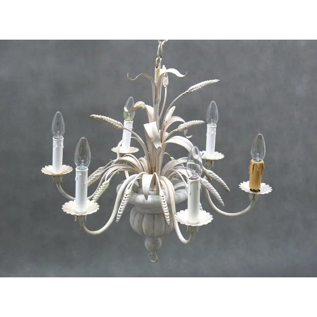 Hollywood Regency Floral Chandelier, 1970s For Sale - Image 6 of 10