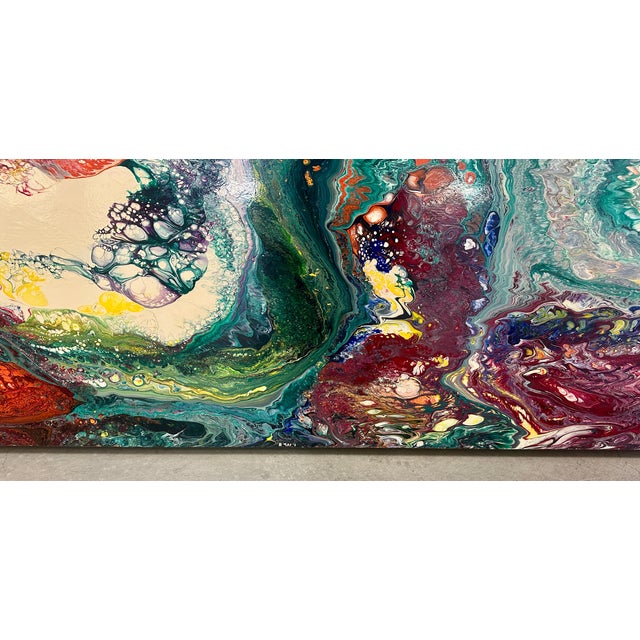 Richard Mann Abstract Acrylic Painting on Panel, 48" X 36", California, Circa 1980s For Sale In Los Angeles - Image 6 of 13