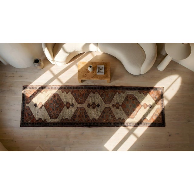 Brown Antique Persian Serab Rug For Sale - Image 8 of 10
