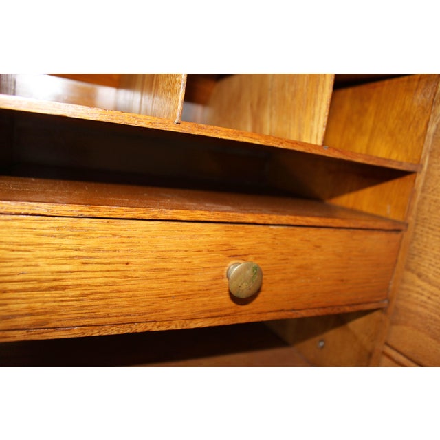 American Desk in Light Oak, Late 19th Century For Sale - Image 12 of 15