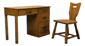 A. Brandt Ranch Oak, Oak, Writing Desk and Chair, Usa, 1950s