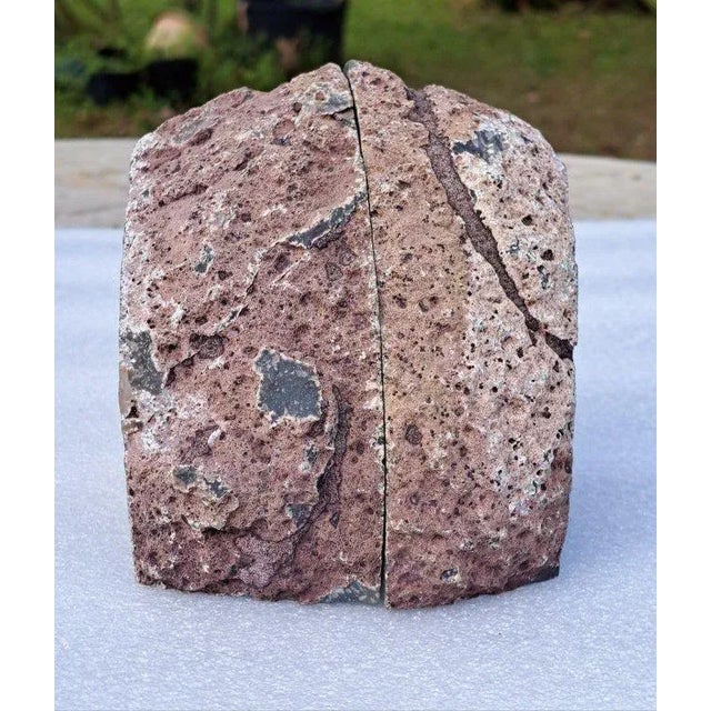 Blue Pair of Blue and Pink Agate Geode Natural Bookends, 1980s For Sale - Image 8 of 8