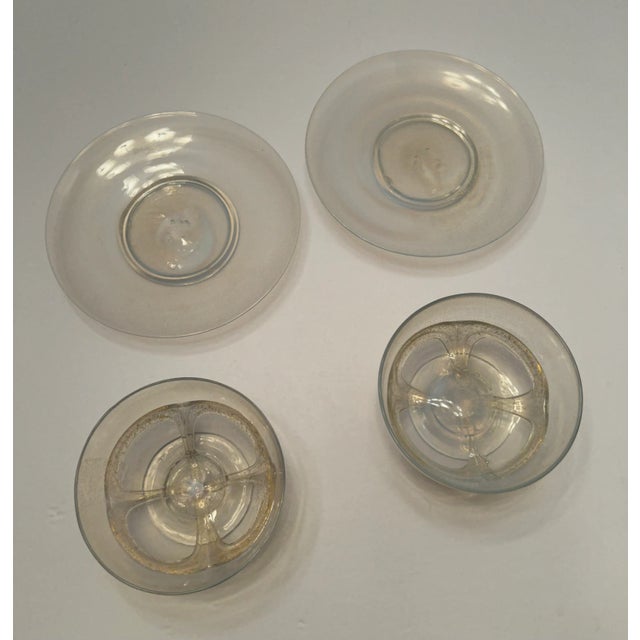 Early 20th Century Venetian Hand-Blown Set of Dessert Bowls With Under Plates- 8 Pieces For Sale - Image 9 of 12